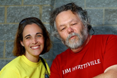 Hyattsville Communications Director Abby Sandel with Mayor Marc Tartaro. Photo by Chris Suspect.